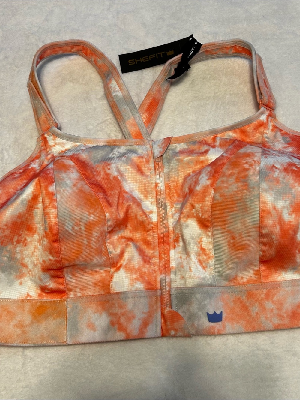 SHEFIT NWT Ultimate Sports Bra High Impact Adjustable Watermelon Tye  Dye 6 Luxe